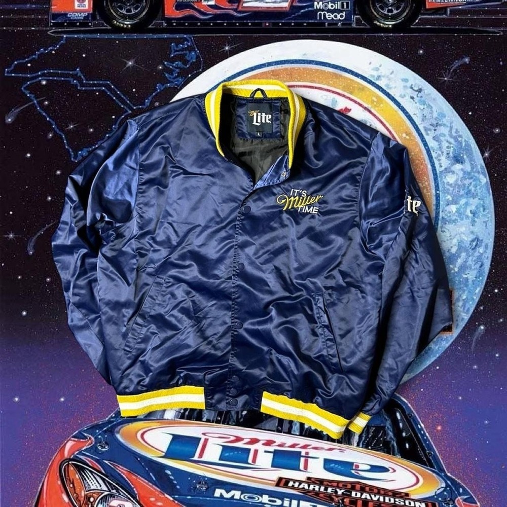 Miller Lite satin bomber jacket